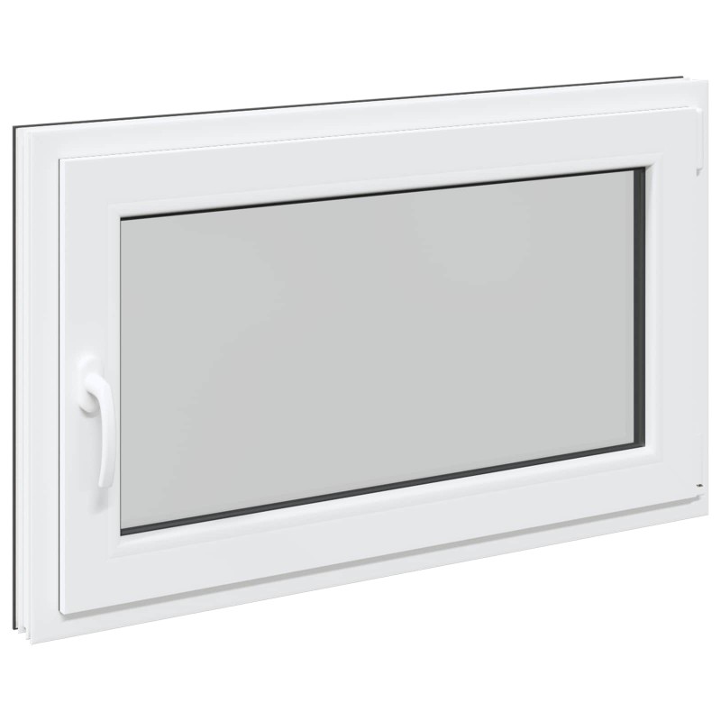 vidaXL Παράθυρο Κάτω Στρώματος RISOR 100 x 50 cm PVC και Γυαλί Ανθρακί