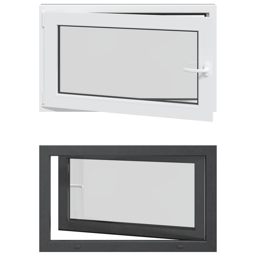 vidaXL Παράθυρο Κάτω Στρώματος RISOR 100 x 50 cm PVC και Γυαλί Ανθρακί