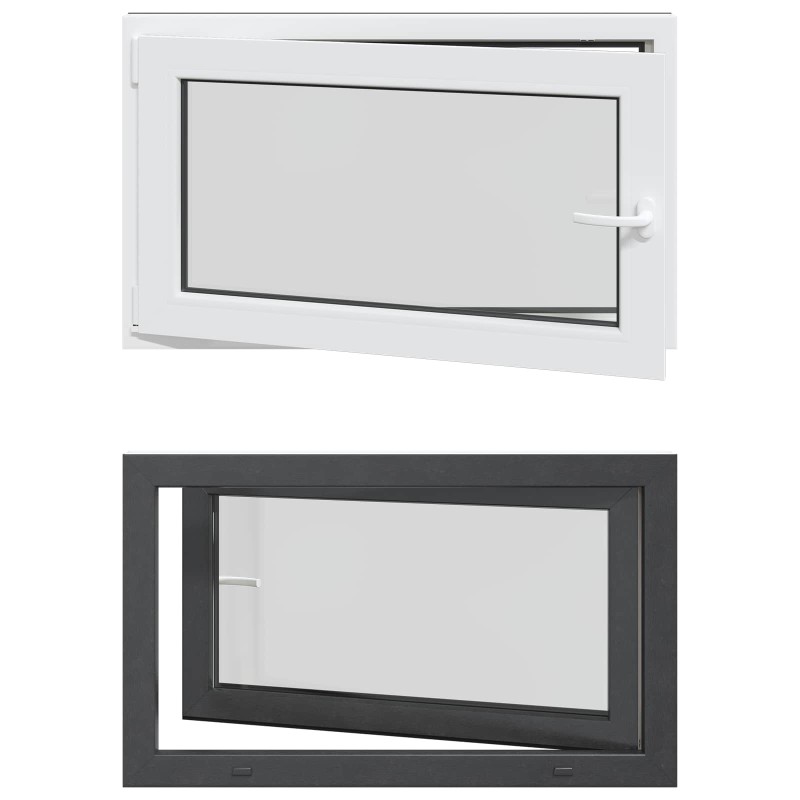 vidaXL Παράθυρο Κάτω Στρώματος RISOR 100 x 50 cm PVC και Γυαλί Ανθρακί
