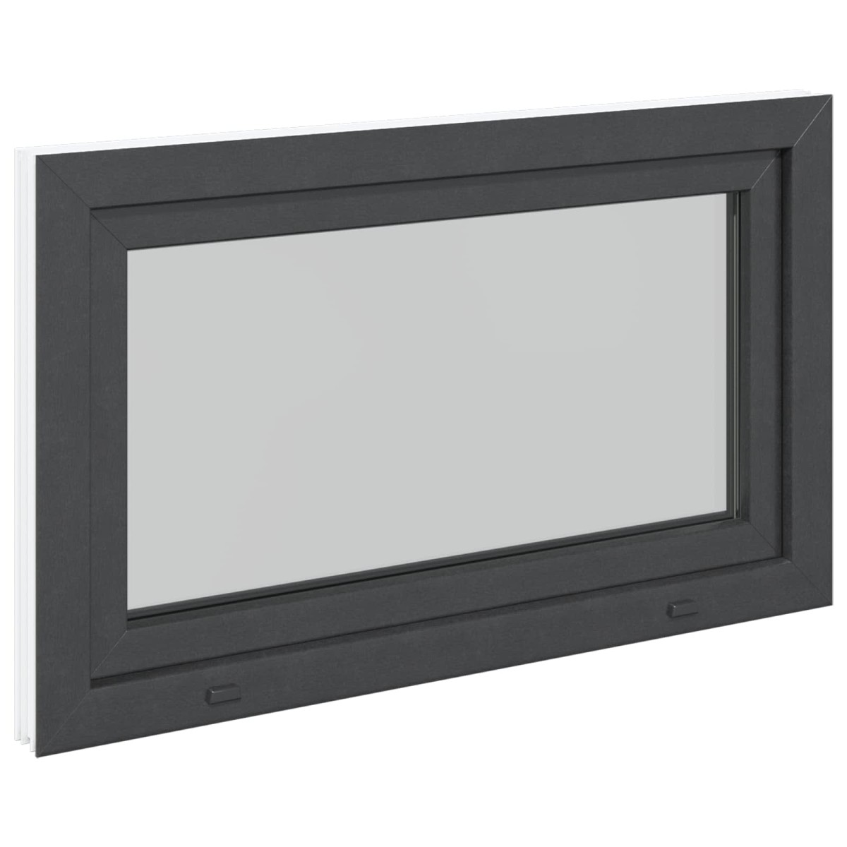 vidaXL Παράθυρο Κάτω Στρώματος RISOR 100 x 50 cm PVC και Γυαλί Ανθρακί