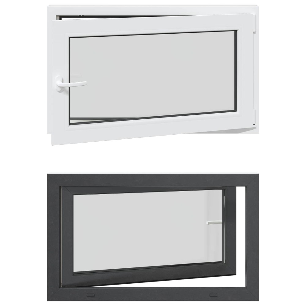 vidaXL Παράθυρο Κάτω Στρώματος RISOR 100 x 60 cm PVC και Γυαλί Ανθρακί