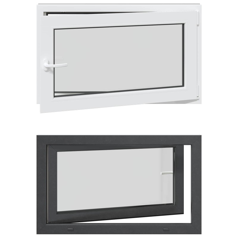 vidaXL Παράθυρο Κάτω Στρώματος RISOR 100 x 70 cm PVC και Γυαλί Ανθρακί