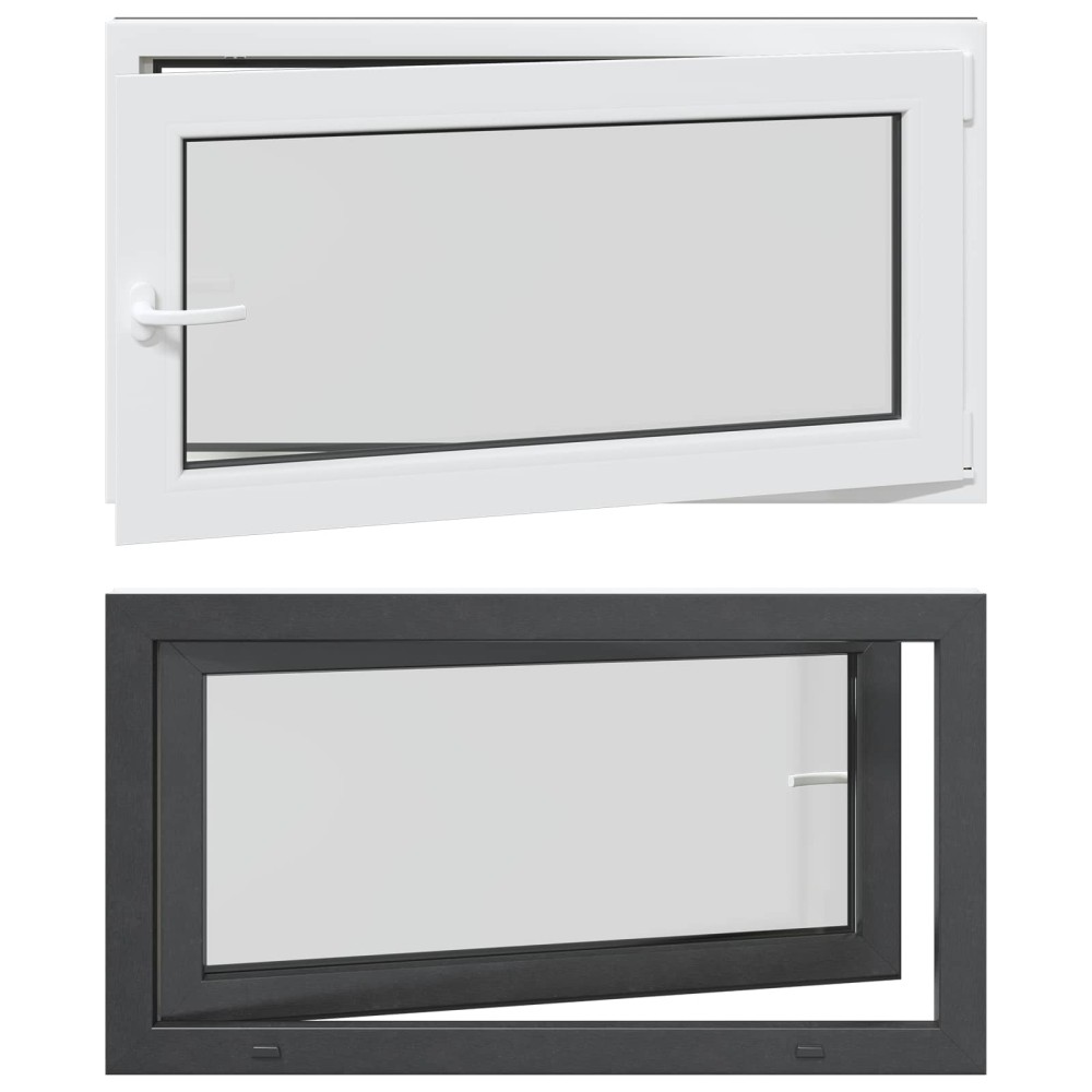 vidaXL Παράθυρο Κάτω Στρώματος RISOR 110 x 50 cm PVC και Γυαλί Ανθρακί
