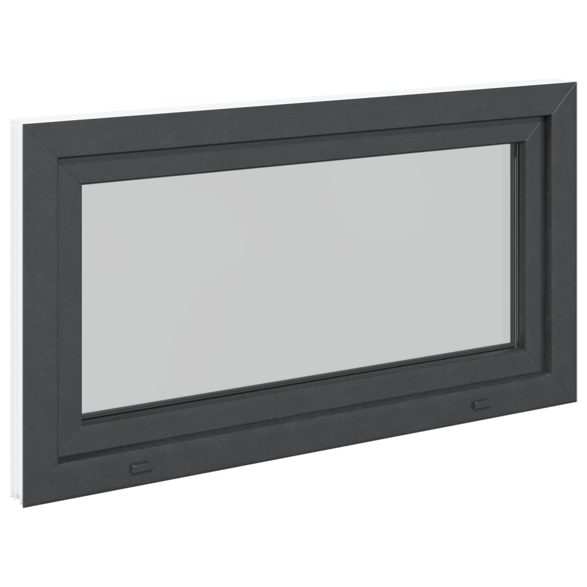 vidaXL Παράθυρο Κάτω Στρώματος RISOR 110 x 50 cm PVC και Γυαλί Ανθρακί