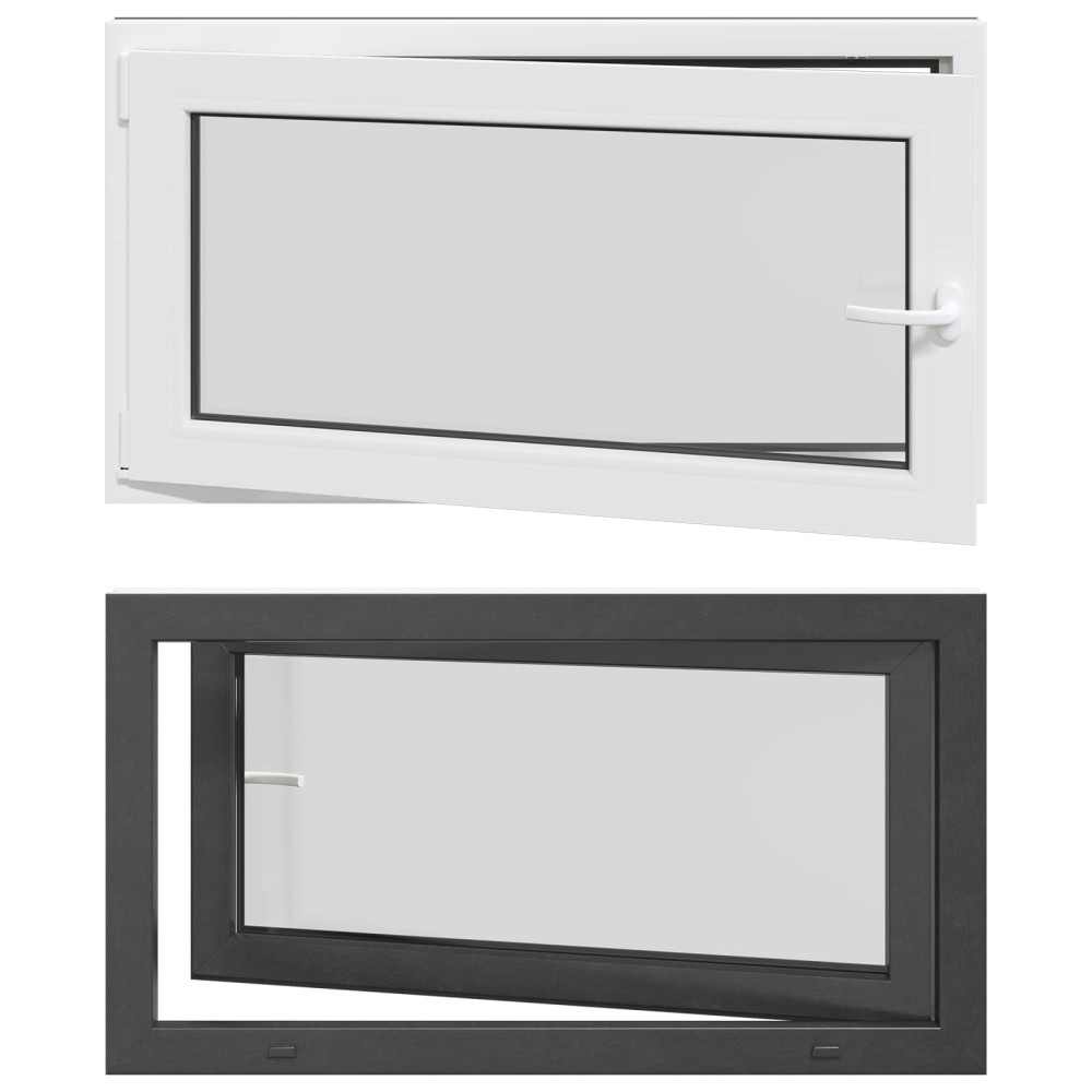 vidaXL Παράθυρο Κάτω Στρώματος RISOR 110 x 50 cm PVC και Γυαλί Ανθρακί