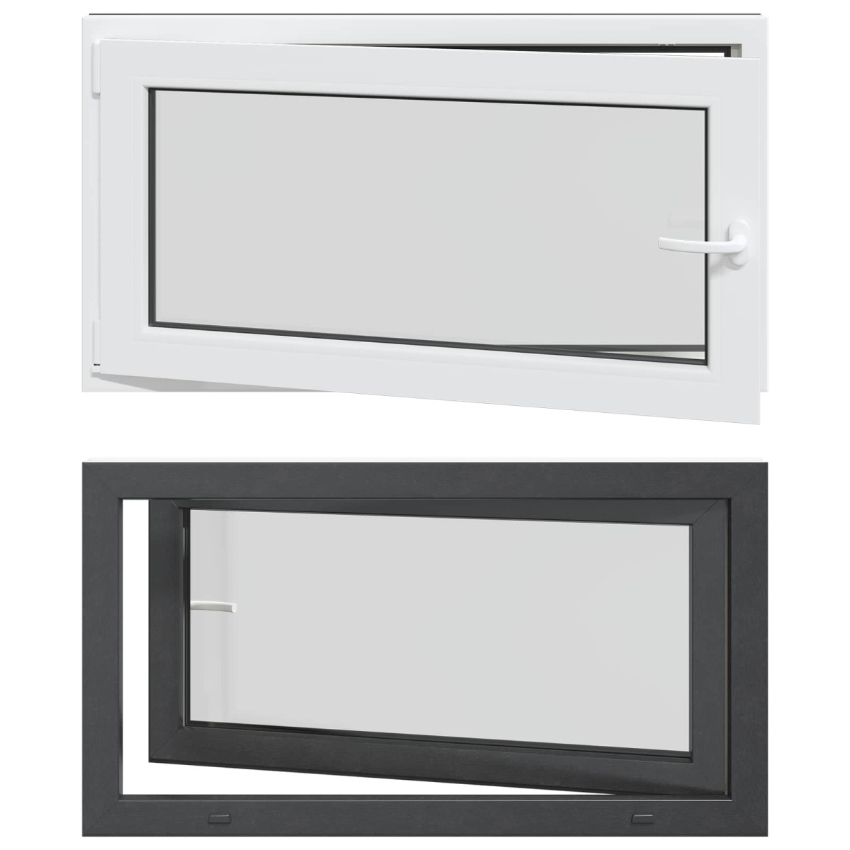 vidaXL Παράθυρο Κάτω Στρώματος RISOR 110 x 50 cm PVC και Γυαλί
