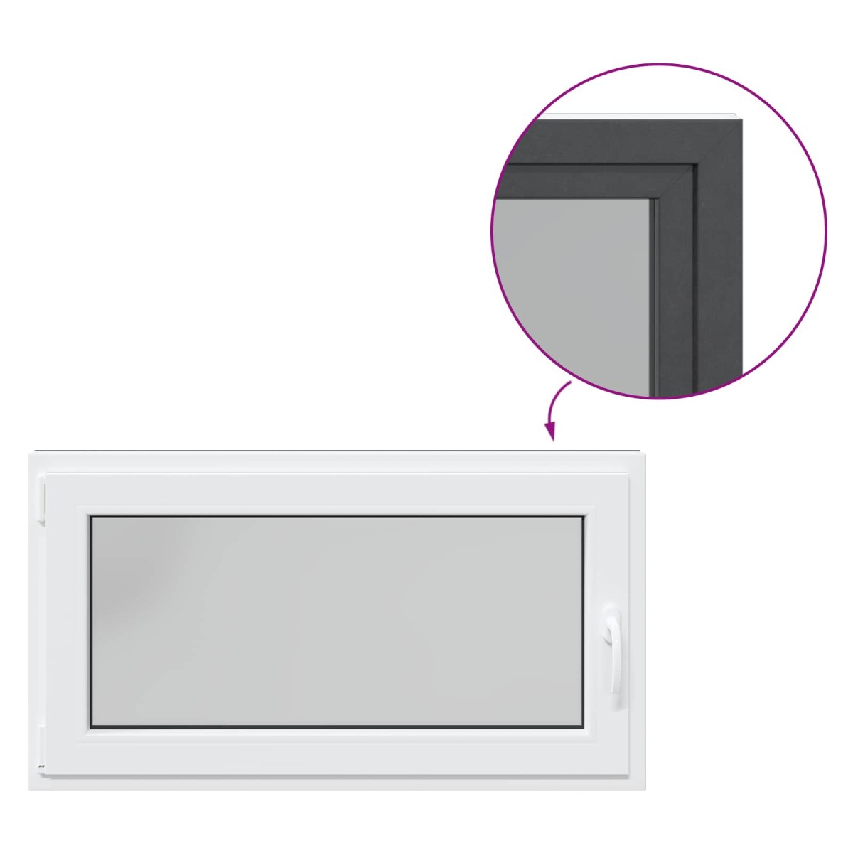 vidaXL Παράθυρο Κάτω Στρώματος RISOR 110 x 50 cm PVC και Γυαλί