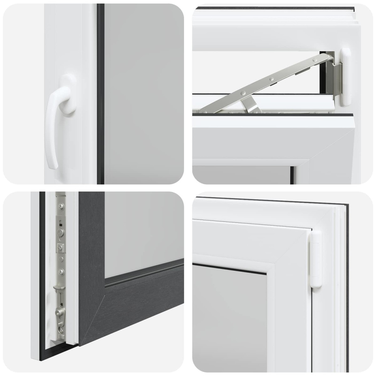 vidaXL Παράθυρο Κάτω Στρώματος RISOR 120 x 60 cm PVC και Γυαλί Ανθρακί