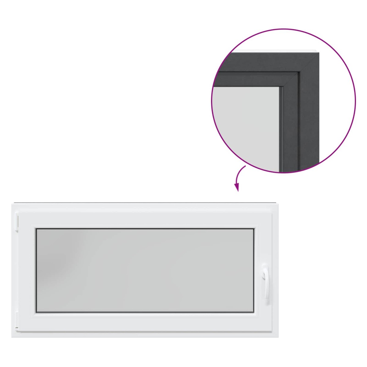 vidaXL Παράθυρο Κάτω Στρώματος RISOR 120 x 60 cm PVC και Γυαλί