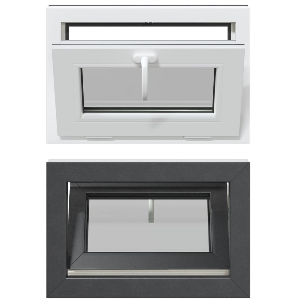 vidaXL Παράθυρο Κάτω Στρώματος RISOR 60 x 40 cm PVC και Γυαλί Ανθρακί