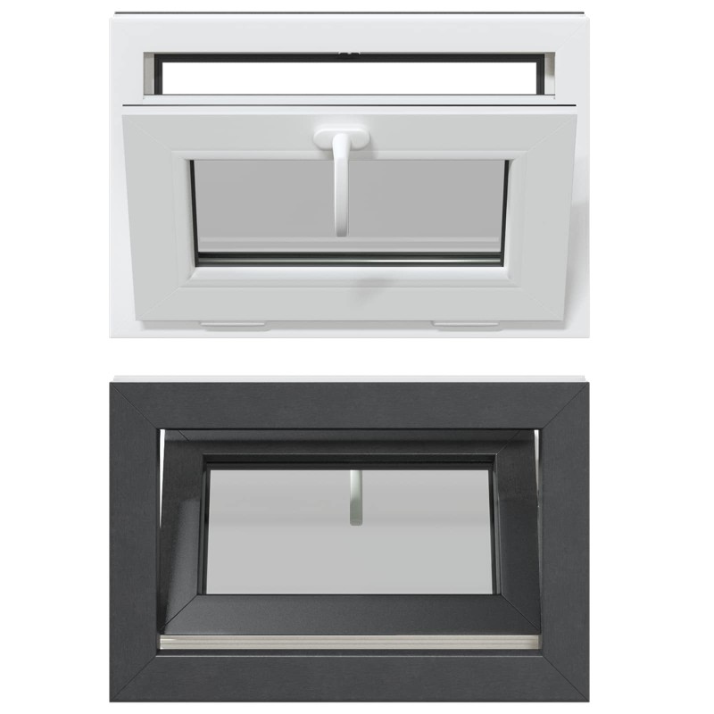 vidaXL Παράθυρο Κάτω Στρώματος RISOR 60 x 40 cm PVC και Γυαλί Ανθρακί