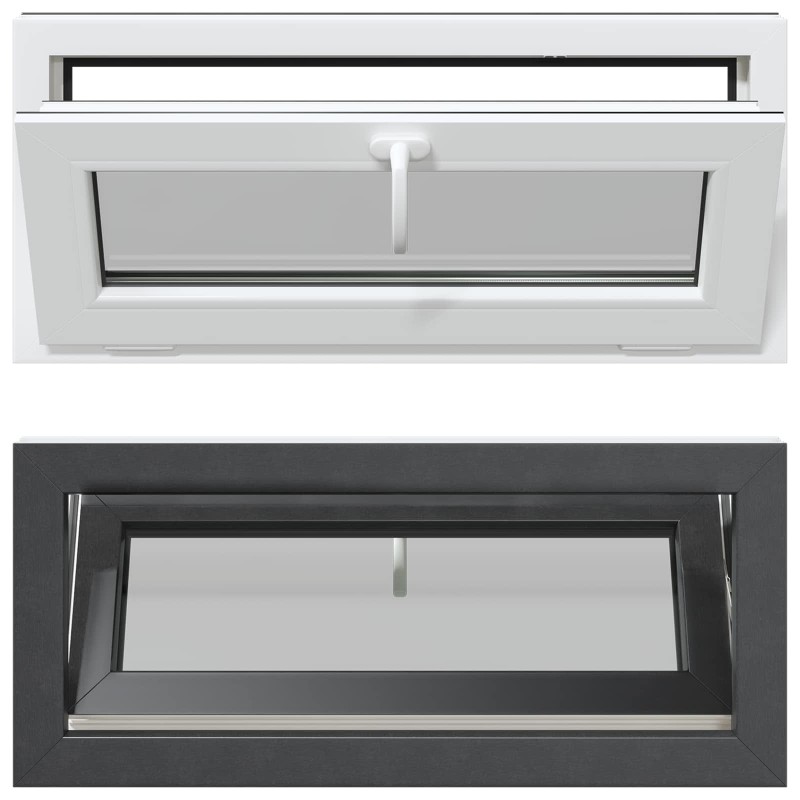 vidaXL Παράθυρο Κάτω Στρώματος RISOR 90 x 40 cm PVC και Γυαλί Ανθρακί