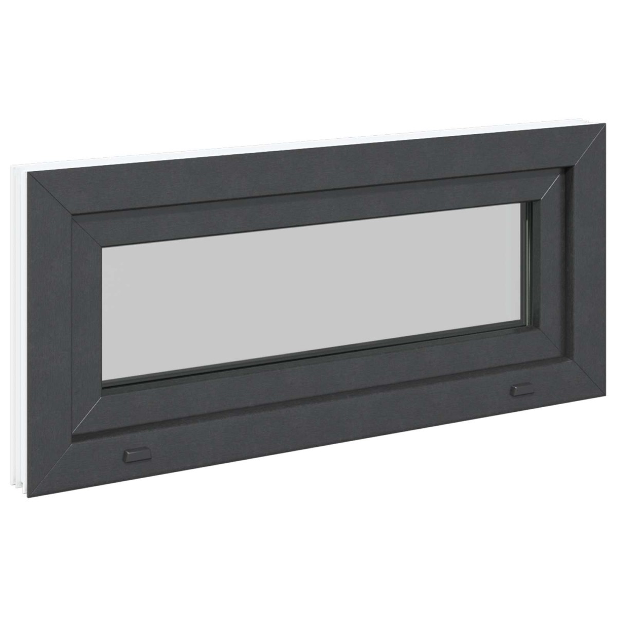 vidaXL Παράθυρο Κάτω Στρώματος RISOR 90 x 40 cm PVC και Γυαλί Ανθρακί