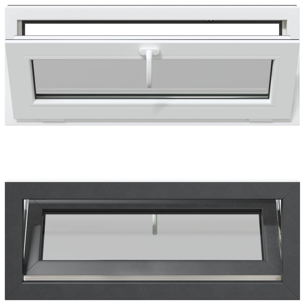 vidaXL Παράθυρο Κάτω Στρώματος RISOR 100 x 40 cm PVC και Γυαλί Ανθρακί