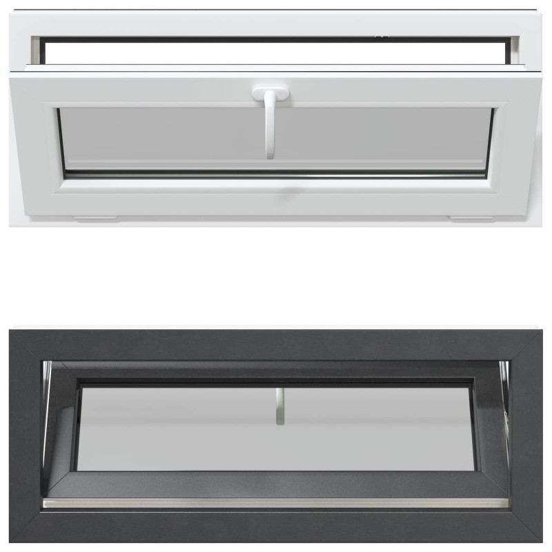 vidaXL Παράθυρο Κάτω Στρώματος RISOR 100 x 40 cm PVC και Γυαλί Ανθρακί