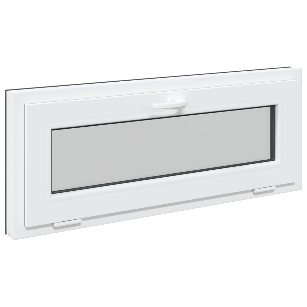 vidaXL Παράθυρο Κάτω Στρώματος RISOR 110 x 40 cm PVC και Γυαλί Ανθρακί