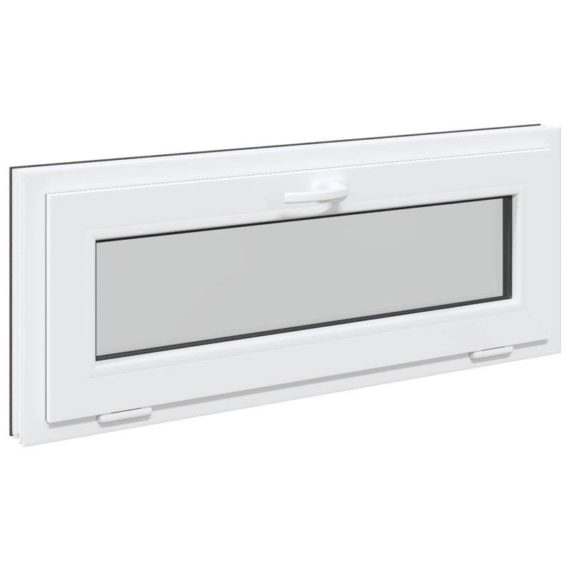 vidaXL Παράθυρο Κάτω Στρώματος RISOR 110 x 40 cm PVC και Γυαλί Ανθρακί