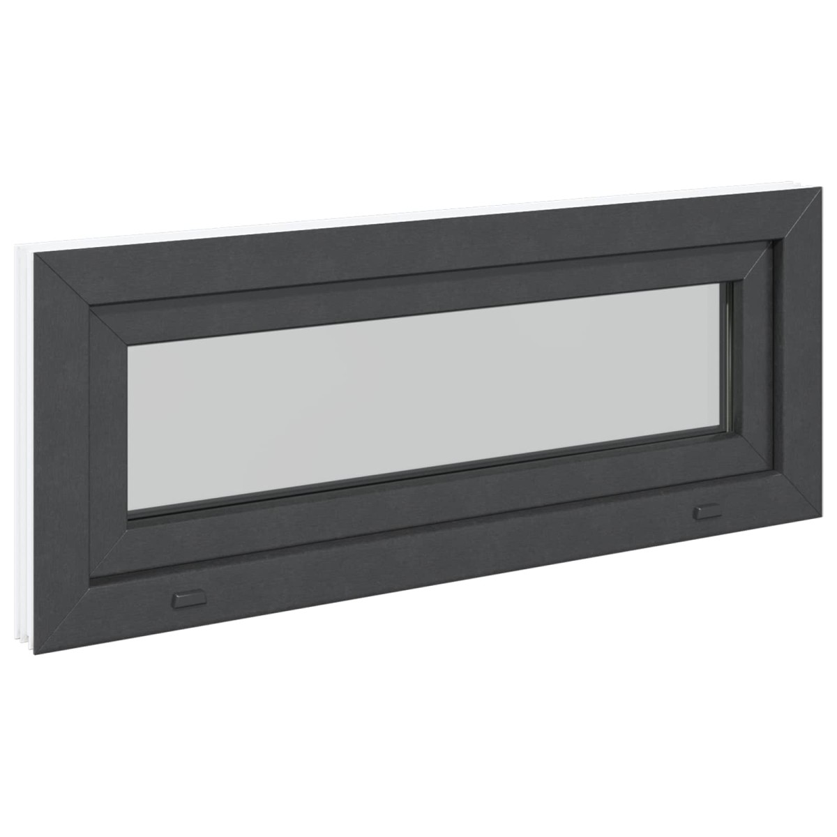 vidaXL Παράθυρο Κάτω Στρώματος RISOR 110 x 40 cm PVC και Γυαλί Ανθρακί