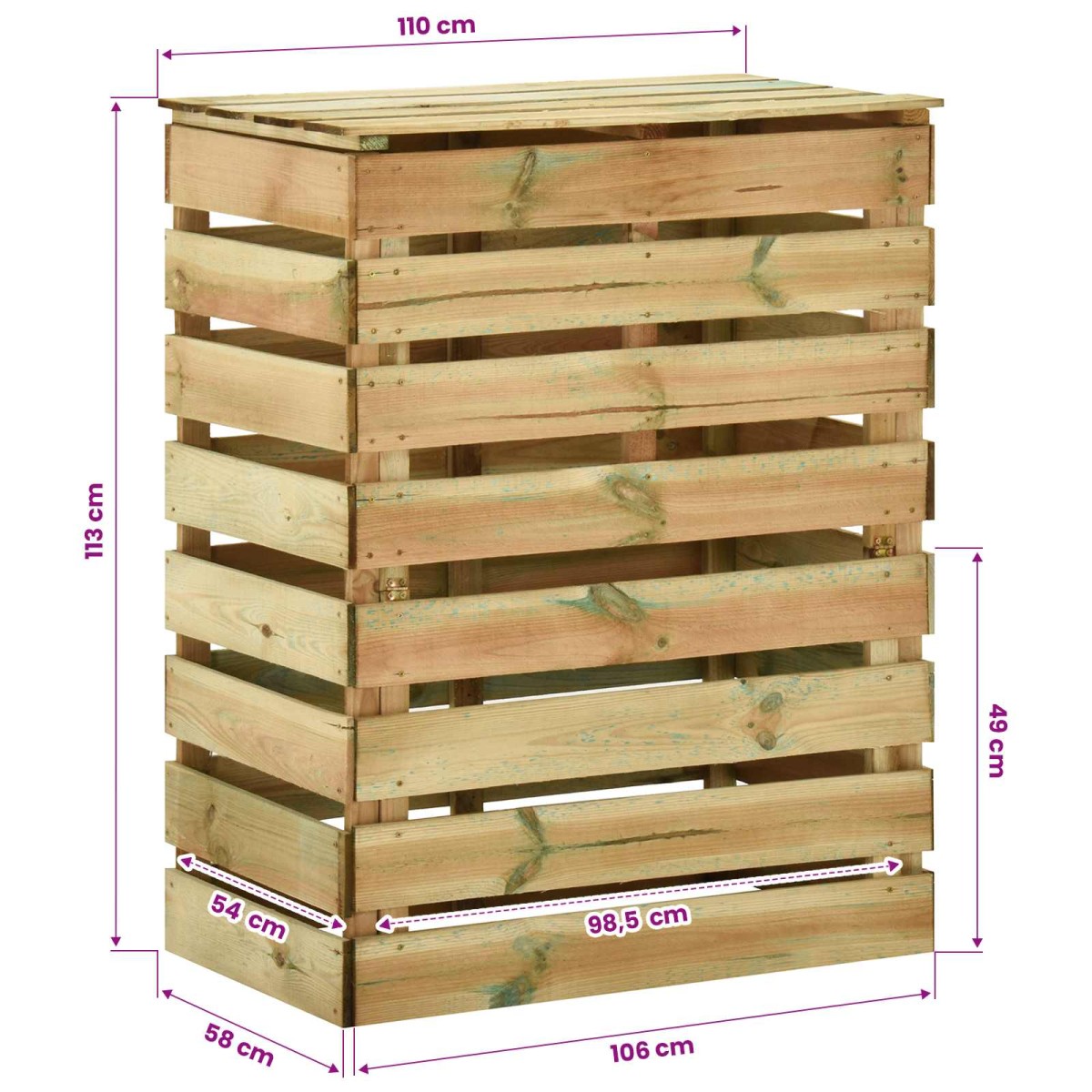 vidaXL Σχάρωμα Κήπου Πράσινο 110 x 58 x 113 εκ Μασίφ Ξύλο Πεύκου