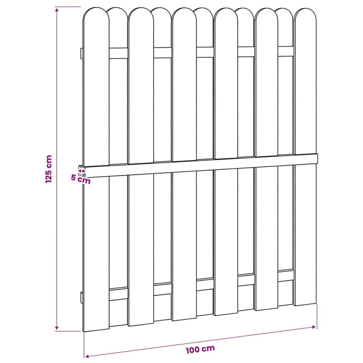 vidaXL Πύλη Κήπου 100 x 125 cm Μασίφ Ξύλο Πεύκου Πράσινο