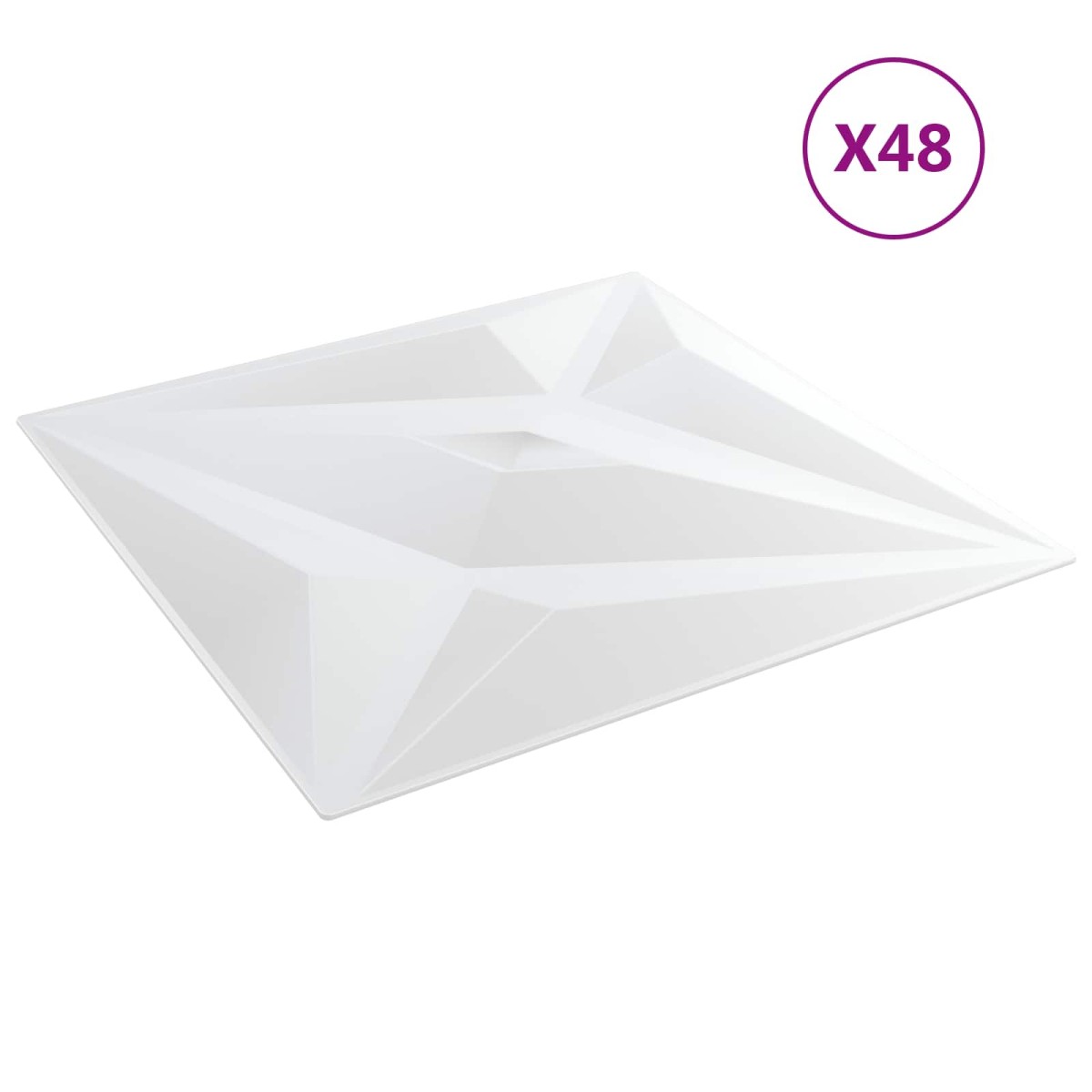 vidaXL Πάνελ τοίχου 12 τμχ. 50 x 50 cm Λευκό αστέρι Φελιζόλ XPS