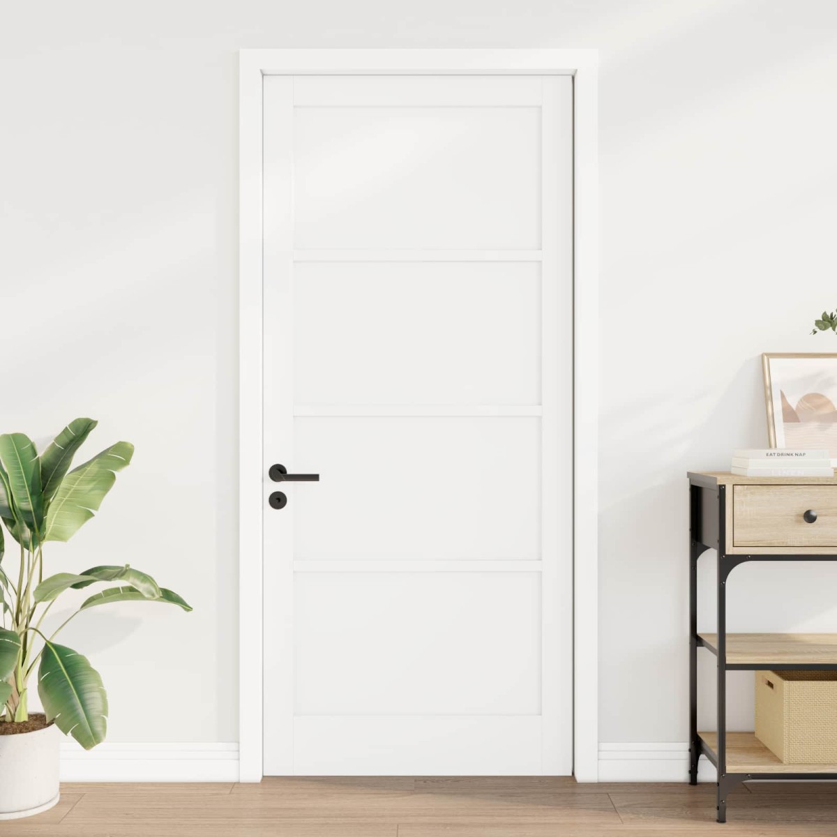 vidaXL Εσωτερική Πόρτα Λευκό 93 x 211 εκ. Κόντρα πλακέ