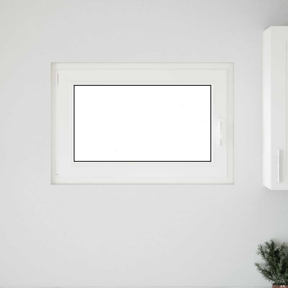 vidaXL Παράθυρο Κάτω Στρώματος RISOR 90 x 70 cm PVC και Γυαλί Λευκό