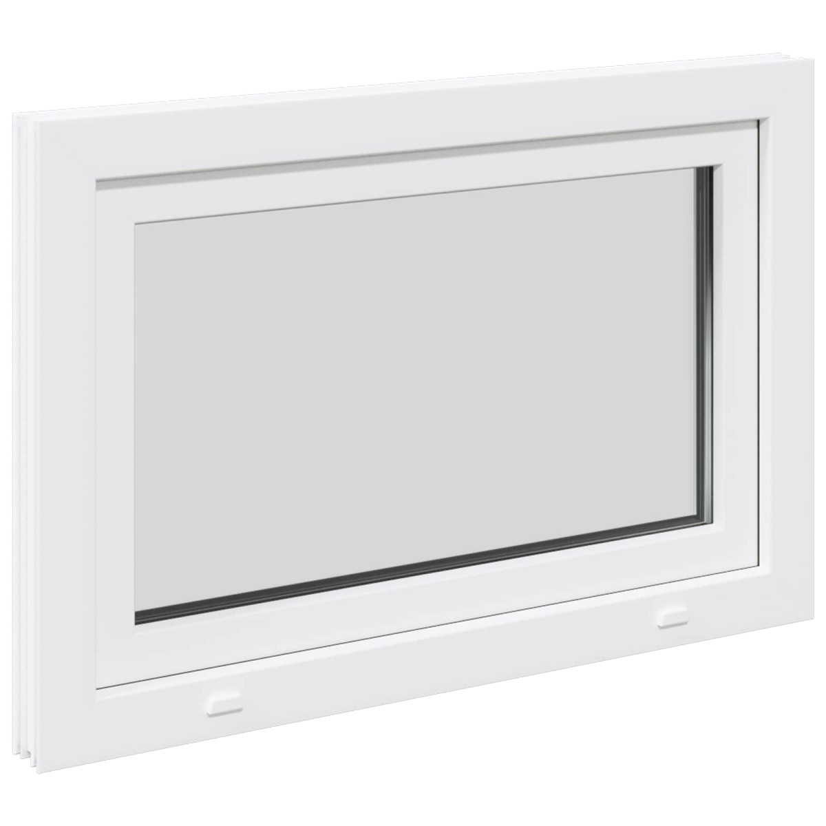 vidaXL Παράθυρο Κάτω Στρώματος RISOR 90 x 70 cm PVC και Γυαλί Λευκό