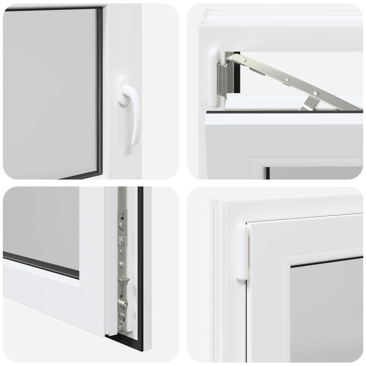 vidaXL Παράθυρο Κάτω Στρώματος RISOR 90 x 70 cm PVC και Γυαλί Λευκό