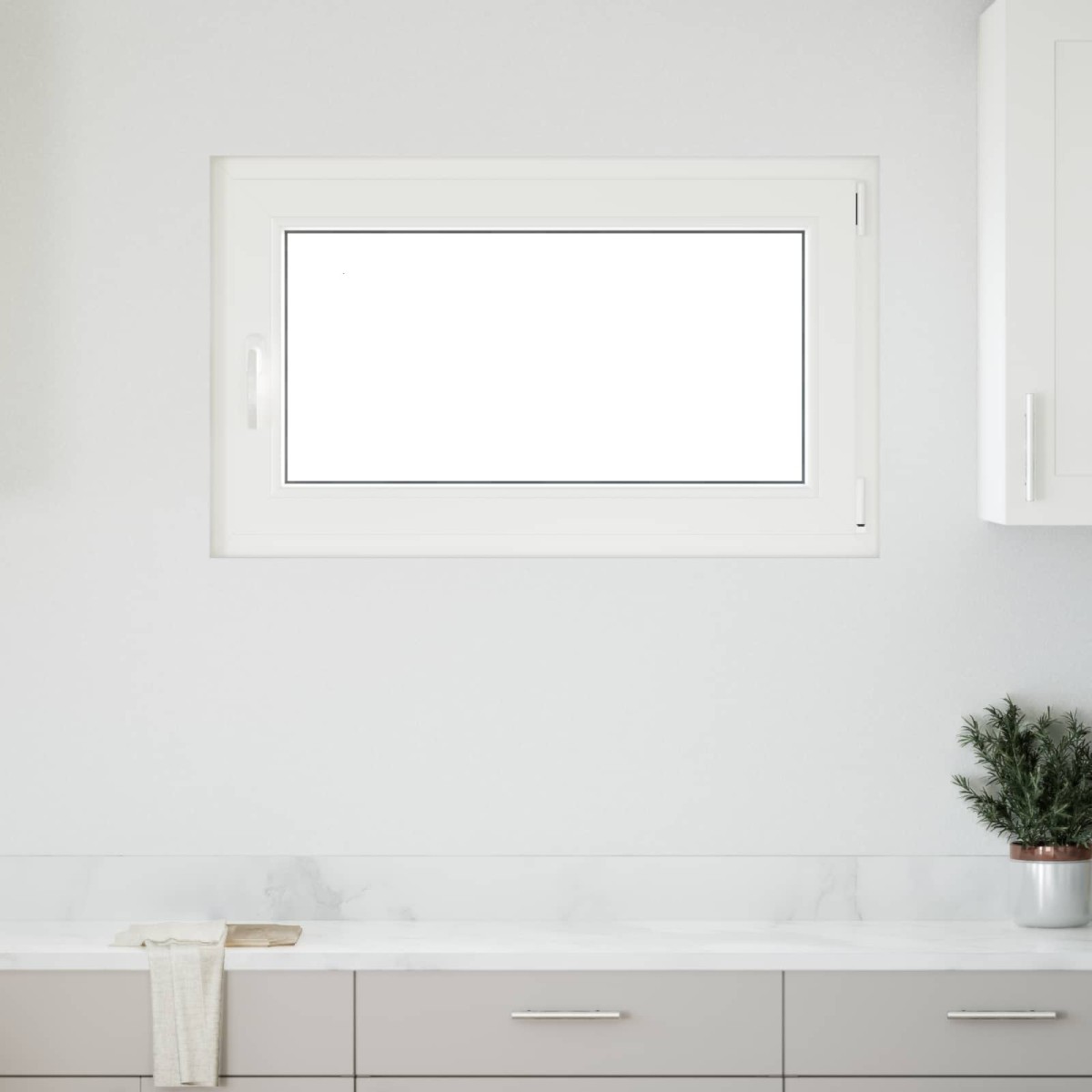 vidaXL Παράθυρο Κάτω Στρώματος RISOR 100 x 60 cm PVC και Γυαλί Λευκό