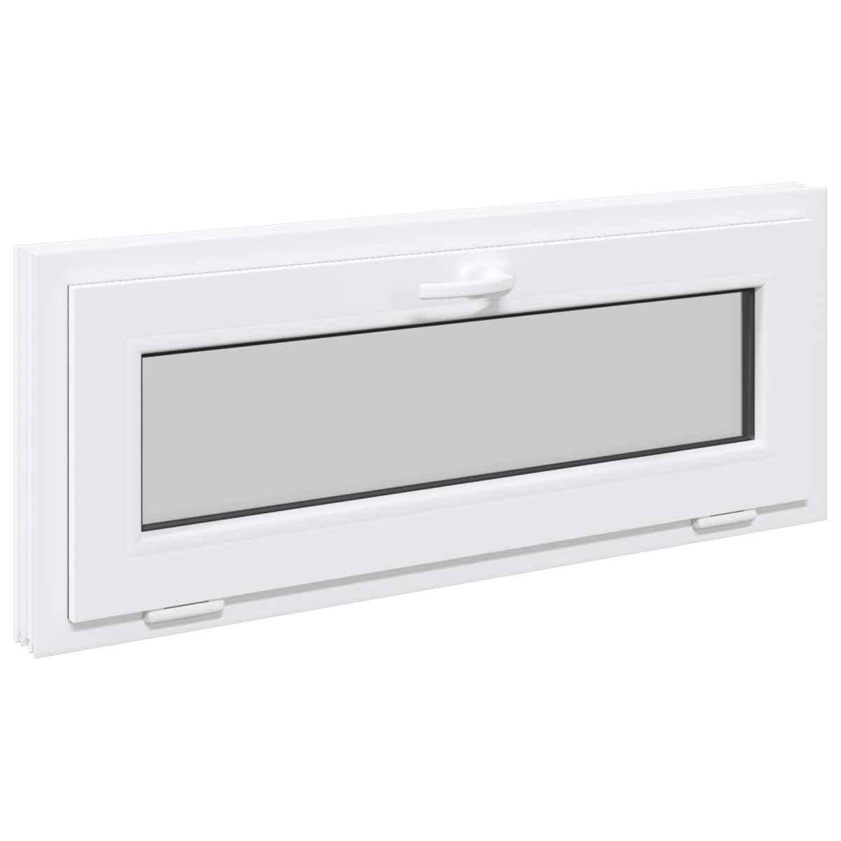 vidaXL Παράθυρο Κάτω Στρώματος RISOR 100 x 40 cm PVC και Γυαλί Λευκό