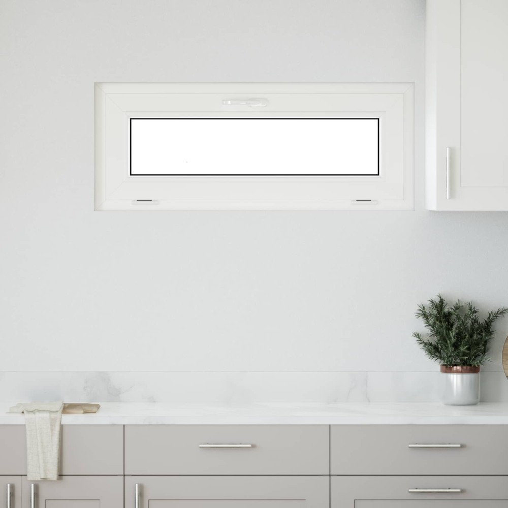 vidaXL Παράθυρο Κάτω Στρώματος RISOR 100 x 40 cm PVC και Γυαλί Λευκό