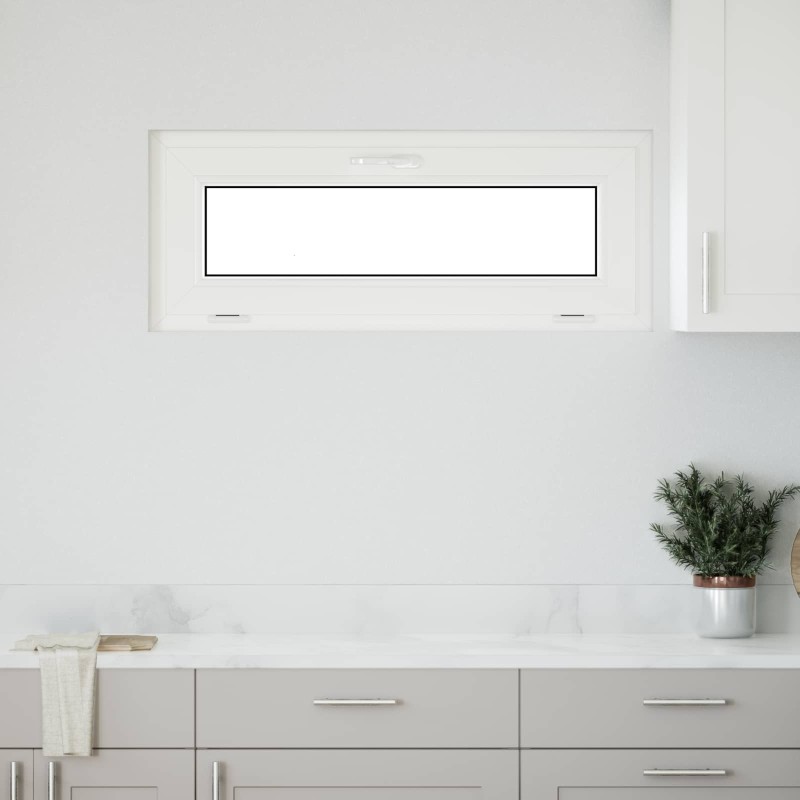 vidaXL Παράθυρο Κάτω Στρώματος RISOR 100 x 40 cm PVC και Γυαλί Λευκό