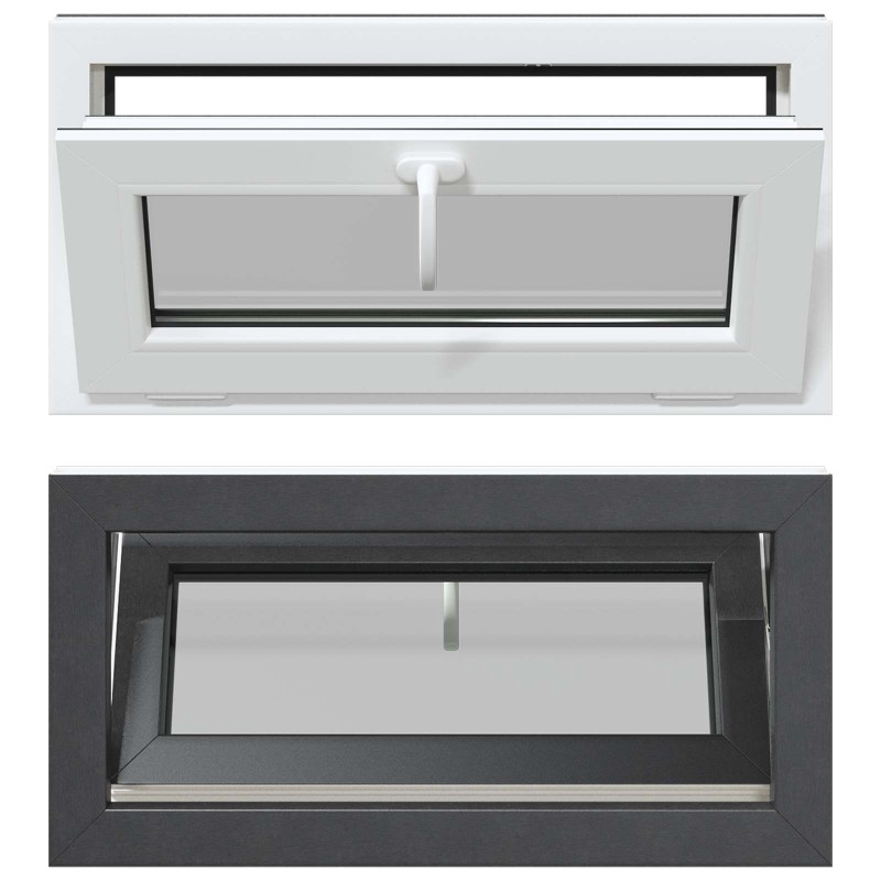 vidaXL Παράθυρο Κάτω Στρώματος RISOR 80 x 40 cm PVC και Γυαλί Ανθρακί