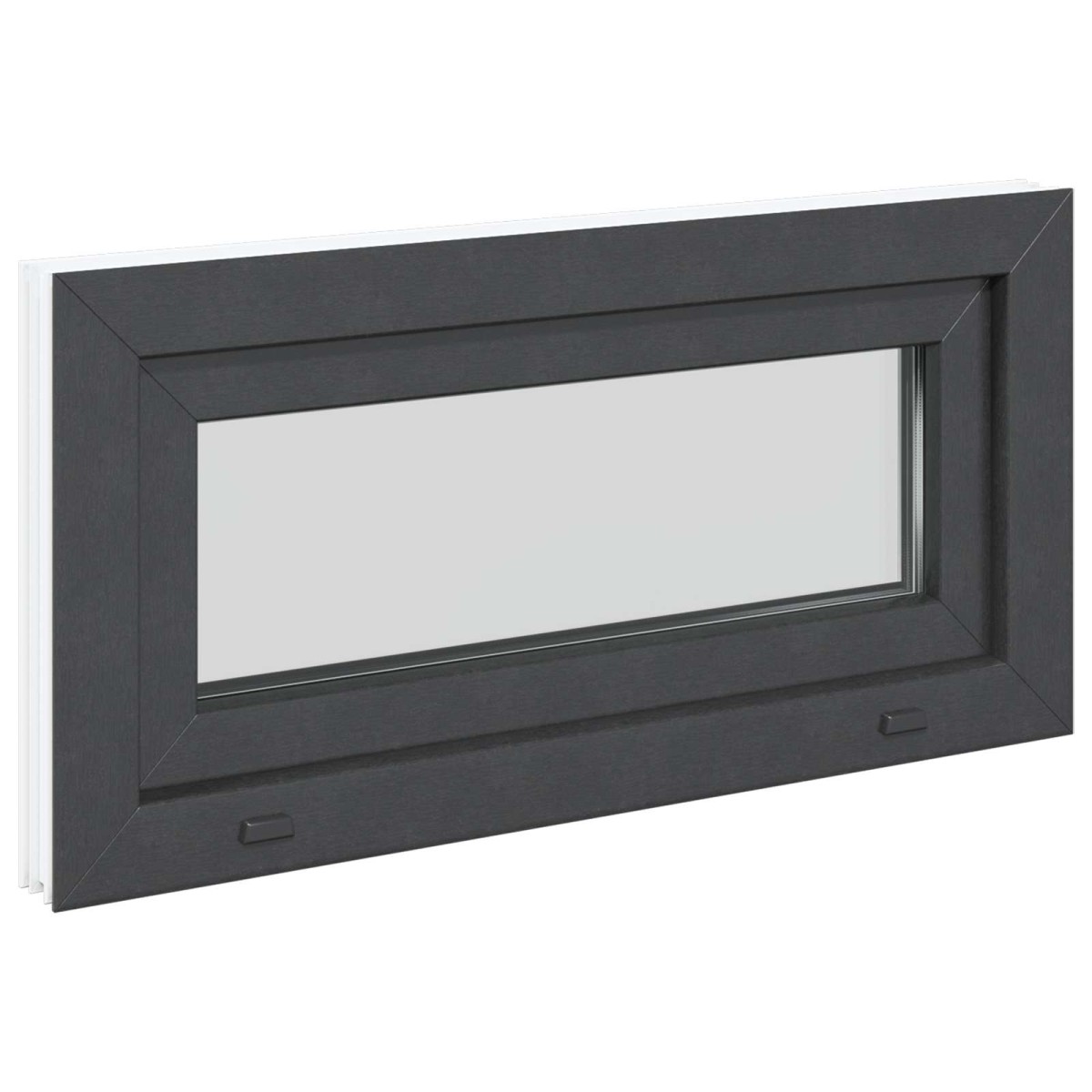 vidaXL Παράθυρο Κάτω Στρώματος RISOR 80 x 40 cm PVC και Γυαλί Ανθρακί