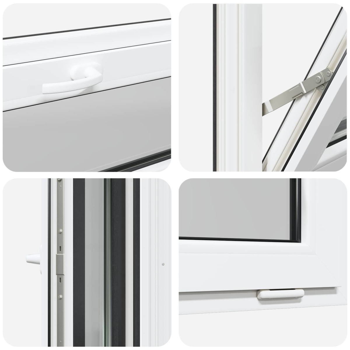 vidaXL Παράθυρο Κάτω Στρώματος RISOR 80 x 40 cm PVC και Γυαλί Ανθρακί
