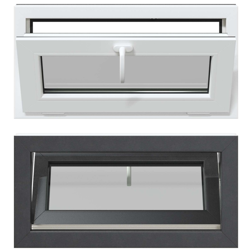 vidaXL Παράθυρο Κάτω Στρώματος RISOR 80 x 40 cm PVC και Γυαλί Ανθρακί