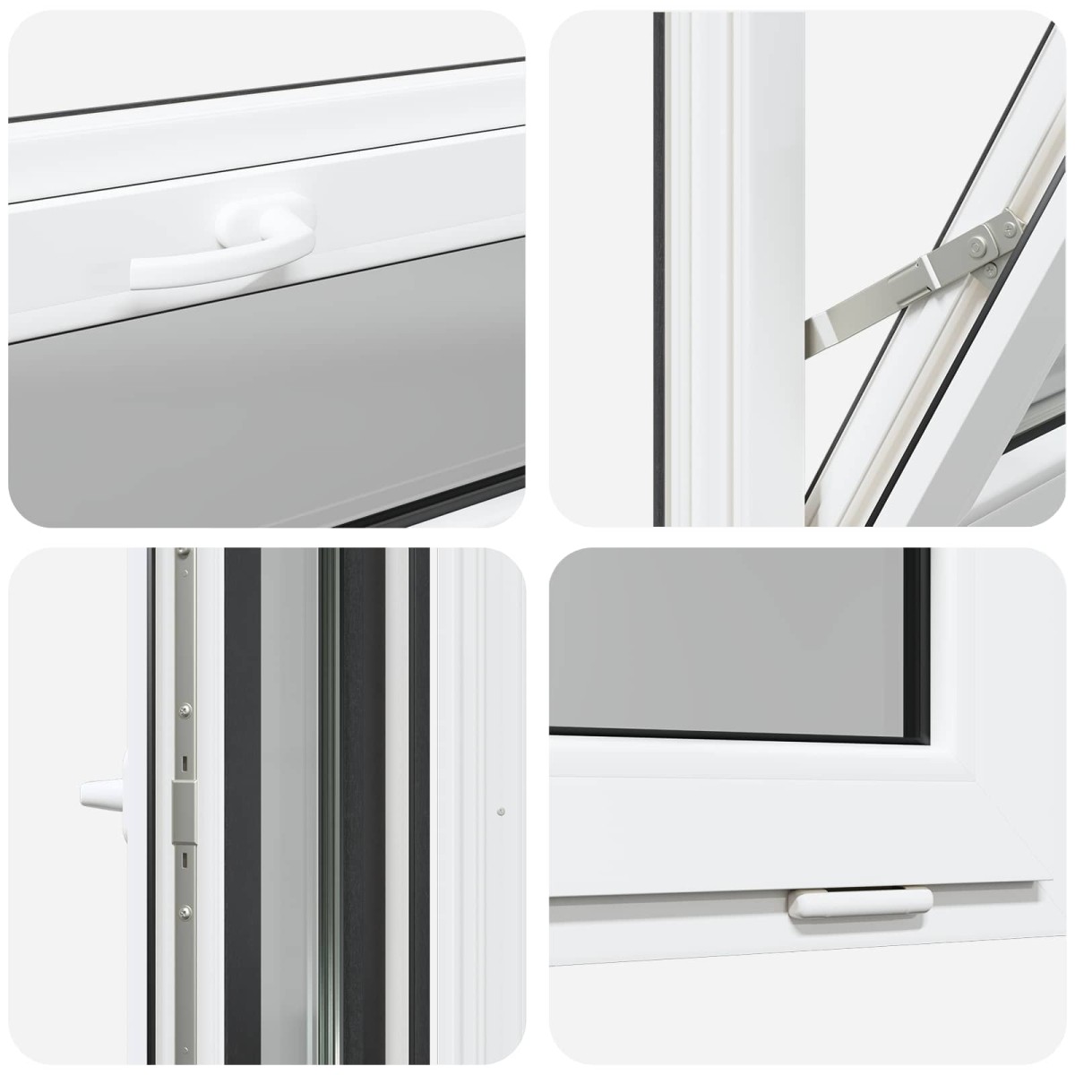 vidaXL Παράθυρο Κάτω Στρώματος RISOR 80 x 40 cm PVC και Γυαλί Ανθρακί