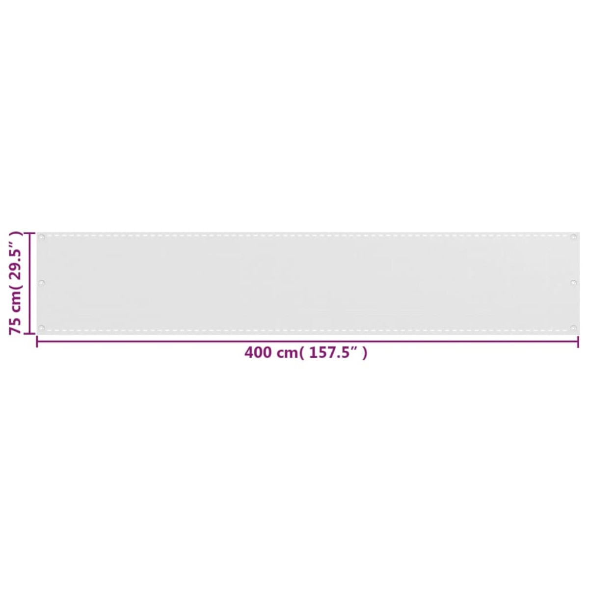 vidaXL Διαχωριστικό Βεράντας Λευκό 75 x 400 εκ. από HDPE