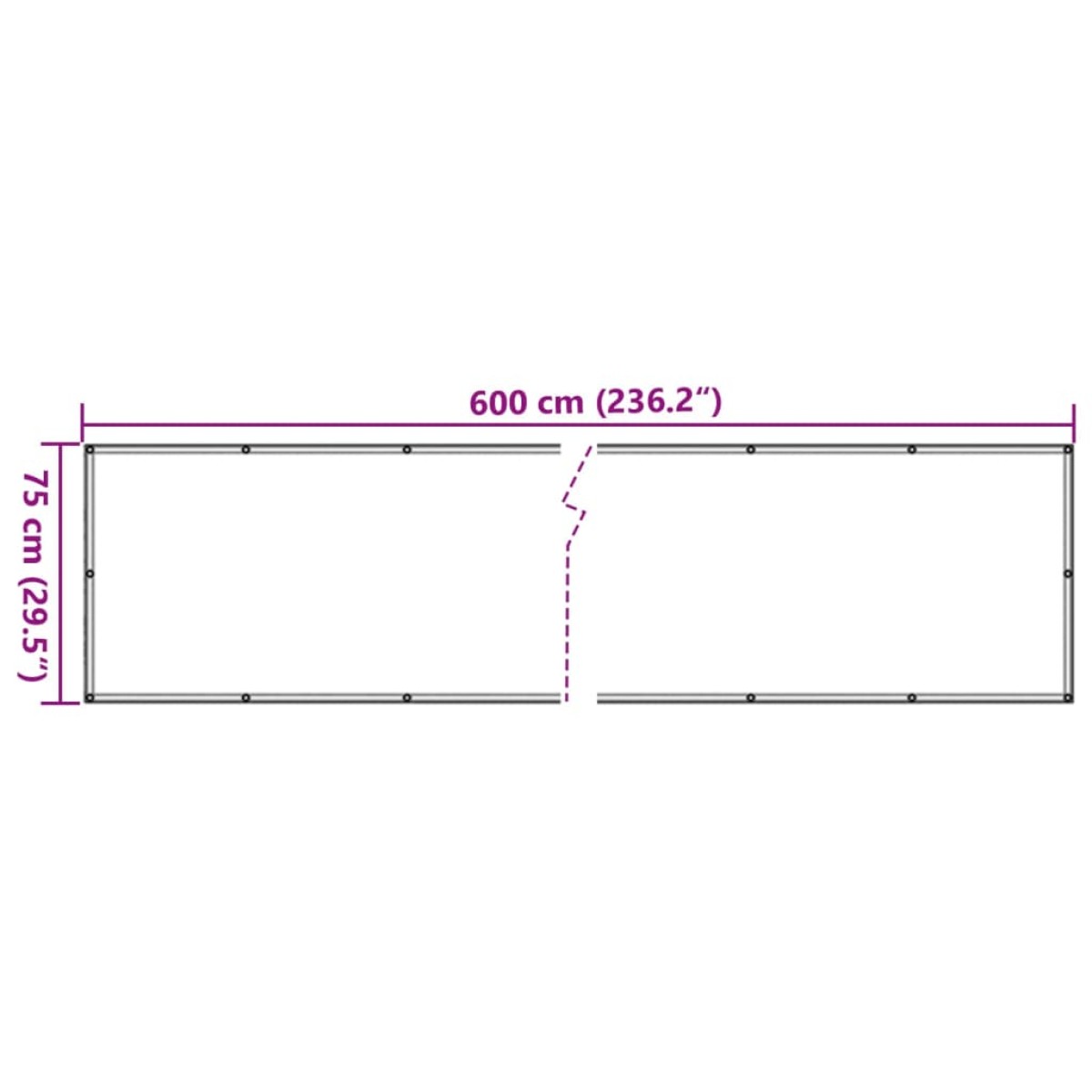 vidaXL Διαχωριστικό Βεράντας Μπεζ 75 x 600 εκ. από Ύφασμα Oxford