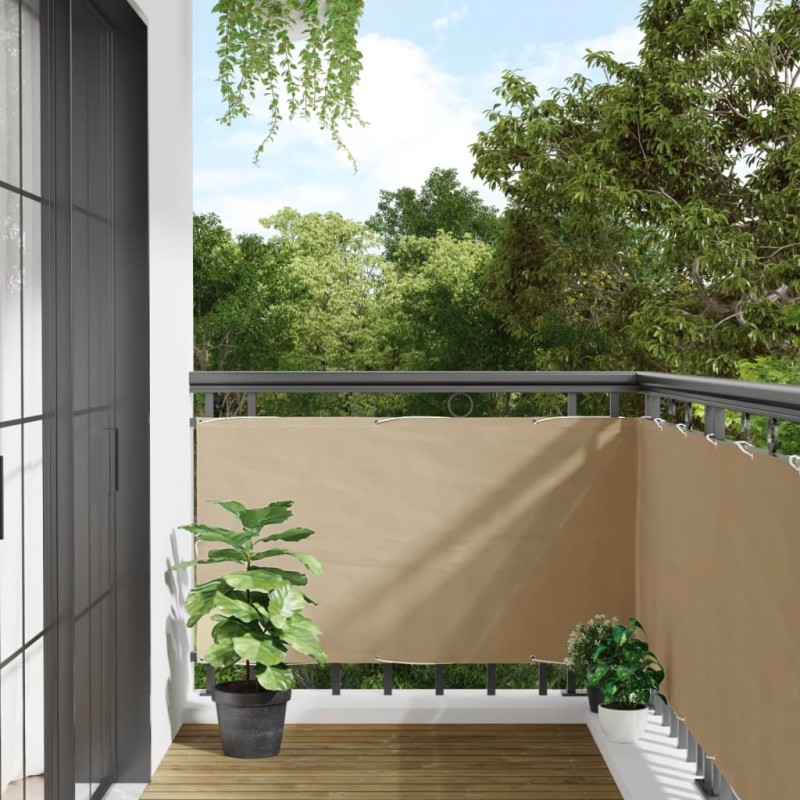 vidaXL Διαχωριστικό Βεράντας Μπεζ 75 x 600 εκ. από Ύφασμα Oxford