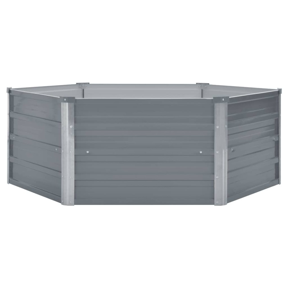 vidaXL Ζαρντινιέρα Ψηλή Γκρι 129 x 129 x 45 εκ. Γαλβανισμένος Χάλυβας