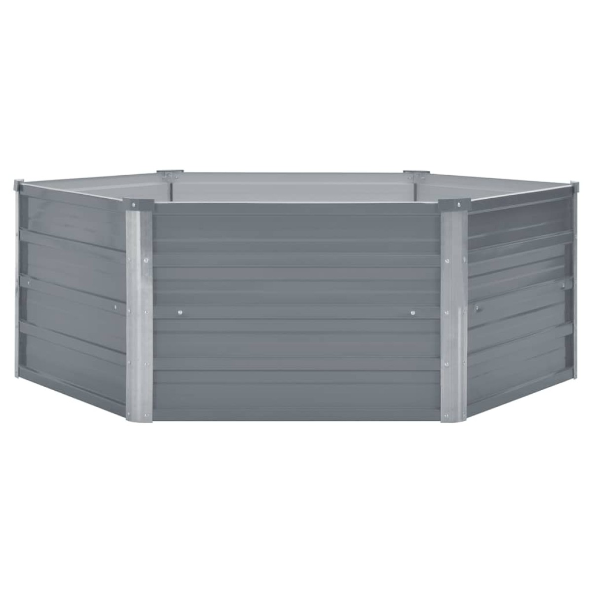 vidaXL Ζαρντινιέρα Ψηλή Γκρι 129 x 129 x 46 εκ. Γαλβανισμένος Χάλυβας