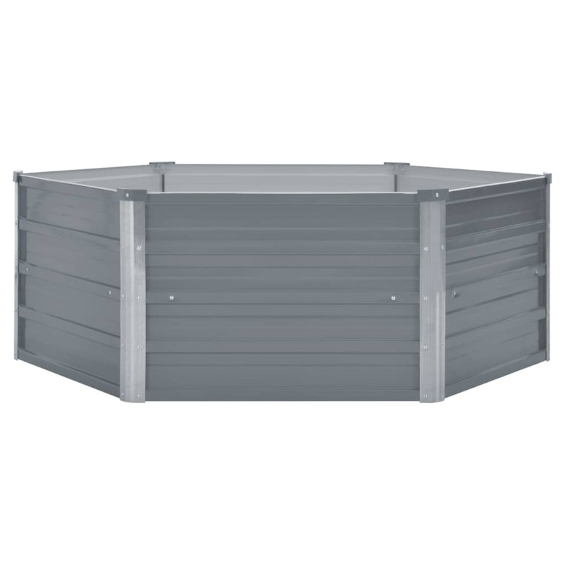 vidaXL Ζαρντινιέρα Ψηλή Γκρι 129 x 129 x 45 εκ. Γαλβανισμένος Χάλυβας