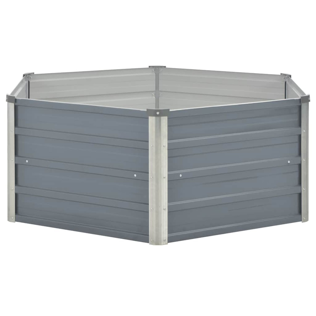 vidaXL Ζαρντινιέρα Ψηλή Γκρι 129 x 129 x 46 εκ. Γαλβανισμένος Χάλυβας