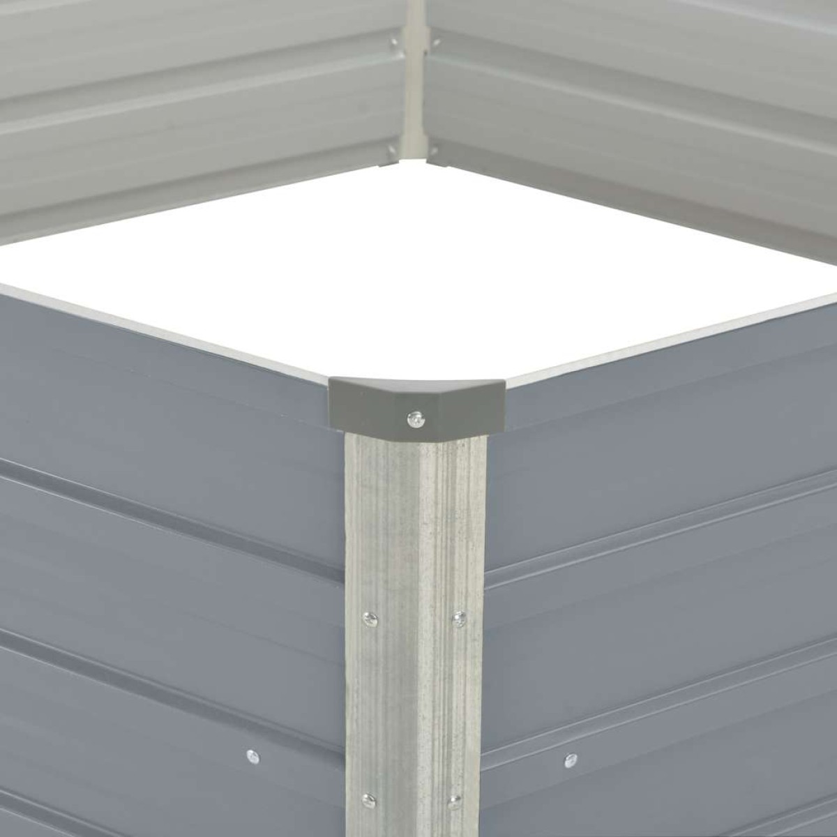 vidaXL Ζαρντινιέρα Ψηλή Γκρι 129 x 129 x 46 εκ. Γαλβανισμένος Χάλυβας