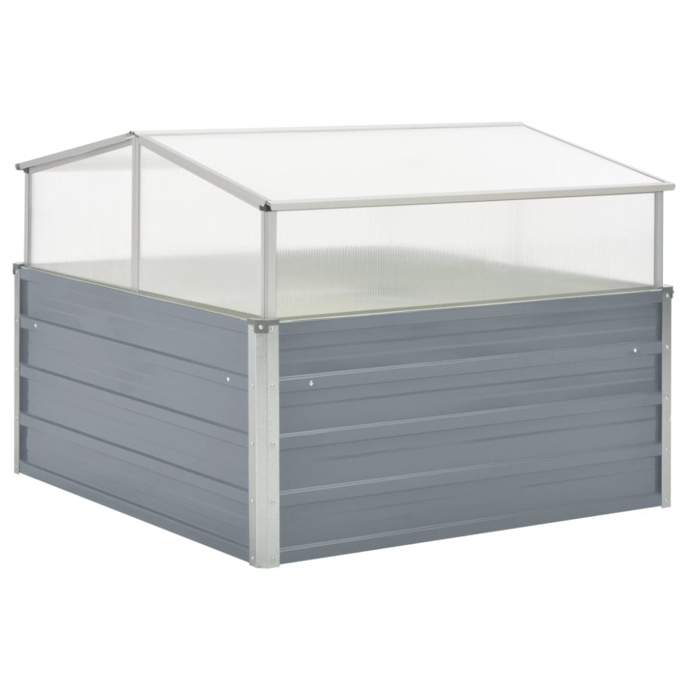 vidaXL Θερμοκήπιο Γκρι 100 x 100 x 85 εκ. από Γαλβανισμένο Χάλυβα
