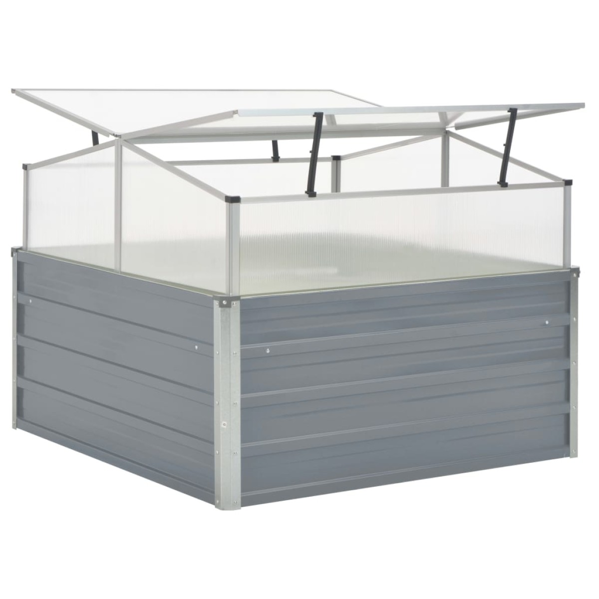 vidaXL Θερμοκήπιο Γκρι 100 x 100 x 85 εκ. από Γαλβανισμένο Χάλυβα