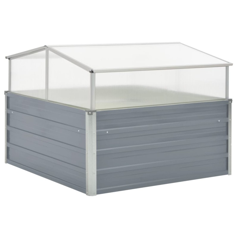 vidaXL Θερμοκήπιο Γκρι 100 x 100 x 85 εκ. από Γαλβανισμένο Χάλυβα