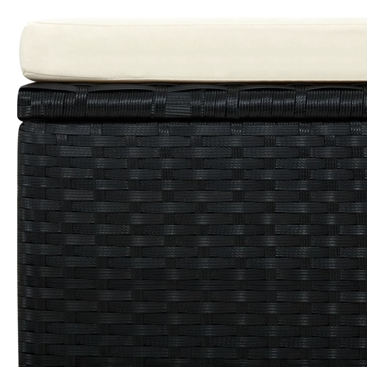 vidaXL Υποπόδιο Μαύρο 53 x 53 x 30 εκ. από Συνθετικό Ρατάν